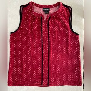 Liz Claiborne Red Black & White Sleeveless Top Size S